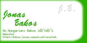 jonas bakos business card